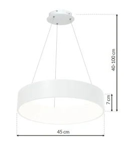 Sale Sklep Kaja Biała, ledowa lampa wisząca, regulowana wysokość ML6357 z serii OHIO | Kaja Oświ