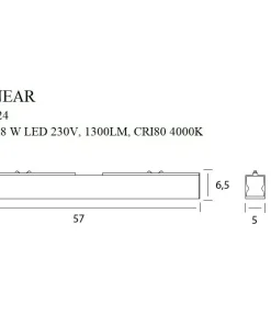 Biała listwa sufitowa LED 57cm do korytarza MX C0124 LINEAR | Kaja*Sklep Kaja Online
