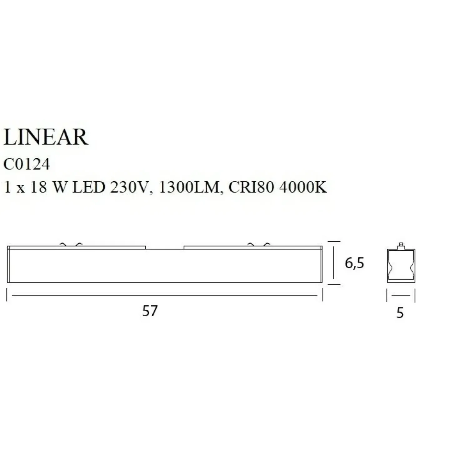 Biała listwa sufitowa LED 57cm do korytarza MX C0124 LINEAR | Kaja*Sklep Kaja Online
