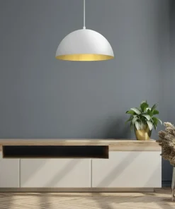Discount Sklep Kaja Biała, okazała lampa wisząca ze złotym wnętrzem MLP7897 z serii BETA | Kaja Oświ