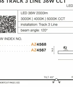 Biała płaska lampa LED do szyny 3-fazowej AZ4568 LINNEA | Kaja*Sklep Kaja Flash Sale