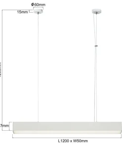 Best Sale Sklep Kaja Biała, pozioma listwa LED 120cm LP-1401/1P L WH SMART LUCI L | Kaja