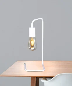 Biała, prosta, nowoczesna lampka stołowa K-4044 PEKA | Kaja*Sklep Kaja Shop