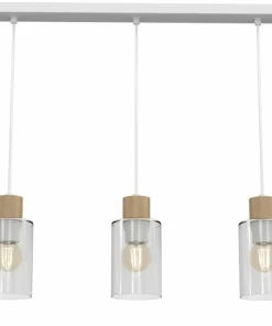 Online Sklep Kaja Biało-brązowa lampa wisząca nad wyspę kuchenną MLP8555 MADERA | Kaja
