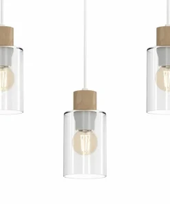 Online Sklep Kaja Biało-brązowa lampa wisząca nad wyspę kuchenną MLP8555 MADERA | Kaja