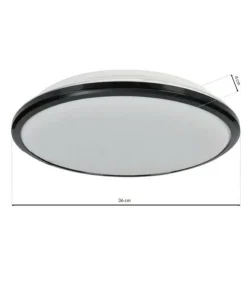 Biało-czarny plafon sufitowy, ochrona IP44 ML6404 z serii TERMA | Kaja Oświetlen*Sklep Kaja Discount