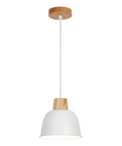 Cheap Sklep Kaja Biało-drewniana lampa wisząca do stylowej kuchni P21031MORLO | Kaja