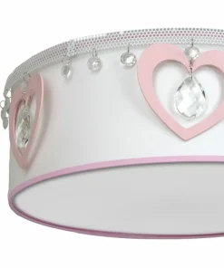Cheap Sklep Kaja Biało-różowa lampa plafon dziecięcy - serduszka MLP8279 HEART | Kaja