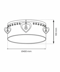 Cheap Sklep Kaja Biało-różowa lampa plafon dziecięcy - serduszka MLP8279 HEART | Kaja
