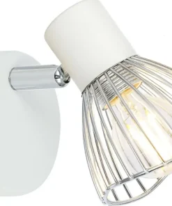 Biało-srebrny kinkiet z drucianym kloszem 91-61959 FLY | Kaja*Sklep Kaja Flash Sale