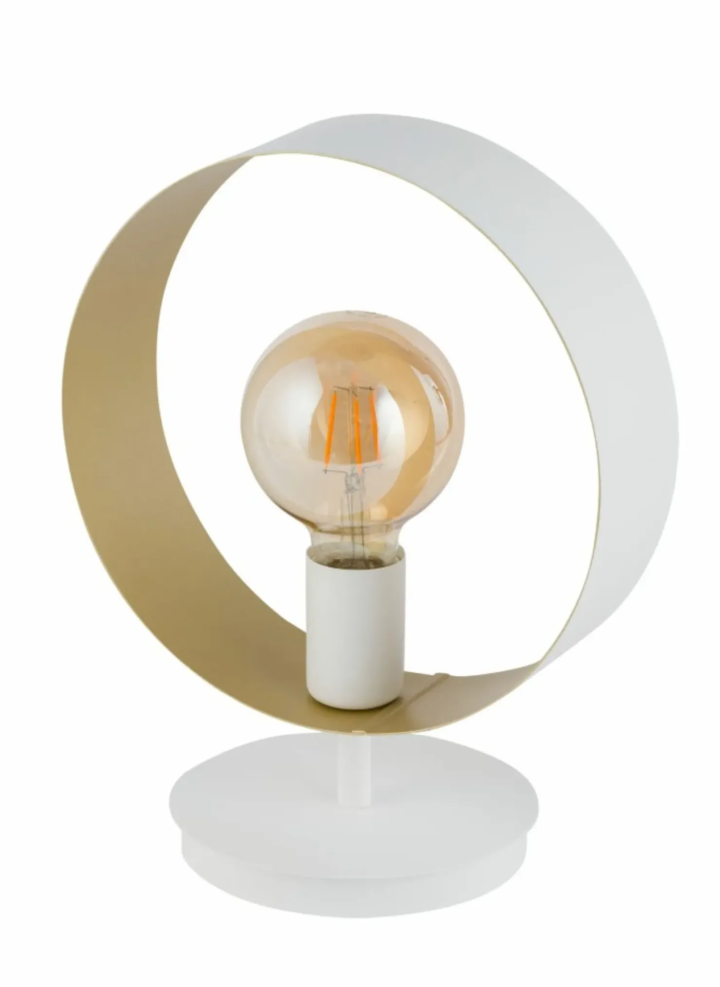Biało-złota, dekoracyjna lampka stołowa do salonu SIG 50282 - HAPPY*Sklep Kaja Hot