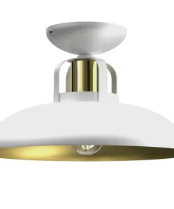 Discount Sklep Kaja Biało-złota lampa sufitowa na jedną żarówkę MLP7703 z serii FELIX | Kaja Oświetl