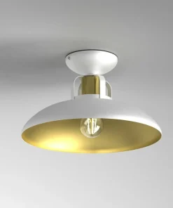 Discount Sklep Kaja Biało-złota lampa sufitowa na jedną żarówkę MLP7703 z serii FELIX | Kaja Oświetl