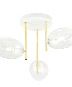 Discount Sklep Kaja Biało-złota lampa sufitowa, transparentne klosze 1276/3 z serii ARGO