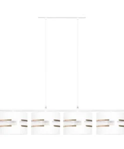 Biało-złota lampa wisząca, cztery abażury K-5213 z serii VICTORIA*Sklep Kaja Discount
