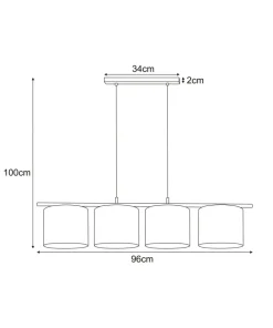Biało-złota lampa wisząca, cztery abażury K-5213 z serii VICTORIA*Sklep Kaja Discount