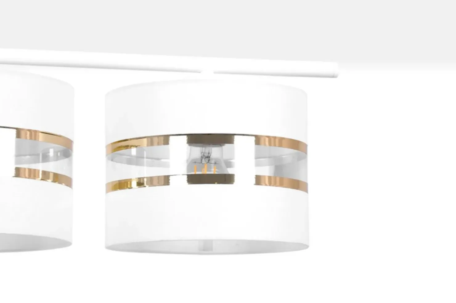 Biało-złota lampa wisząca, cztery abażury K-5213 z serii VICTORIA*Sklep Kaja Discount
