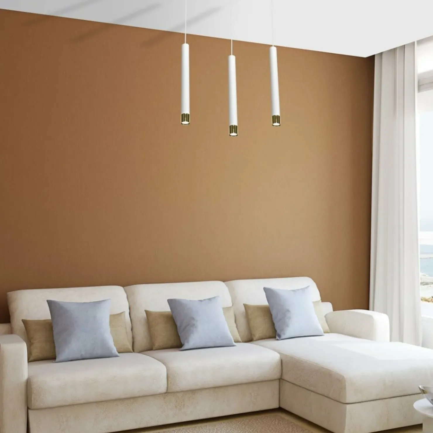 Best Sale Sklep Kaja Biało-złota lampa wisząca nad stół w jadalni MLP6236 z serii DANI | Kaja Oświetl