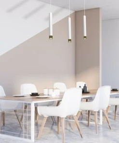 Best Sale Sklep Kaja Biało-złota lampa wisząca nad stół w jadalni MLP6236 z serii DANI | Kaja Oświetl
