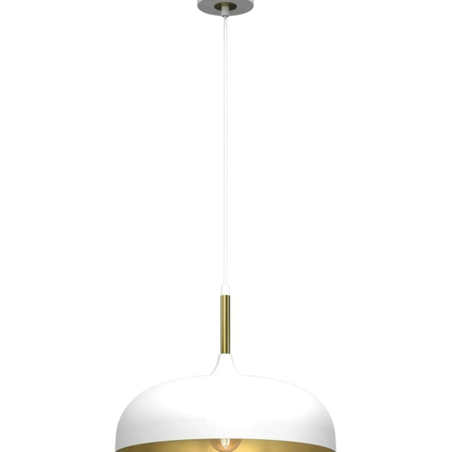 Outlet Sklep Kaja Biało-złota lampa wisząca, nad stolik kawowy MLP8031 z serii LINCOLN | Kaja Oświ