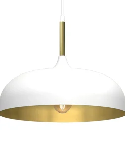 Outlet Sklep Kaja Biało-złota lampa wisząca, nad stolik kawowy MLP8031 z serii LINCOLN | Kaja Oświ