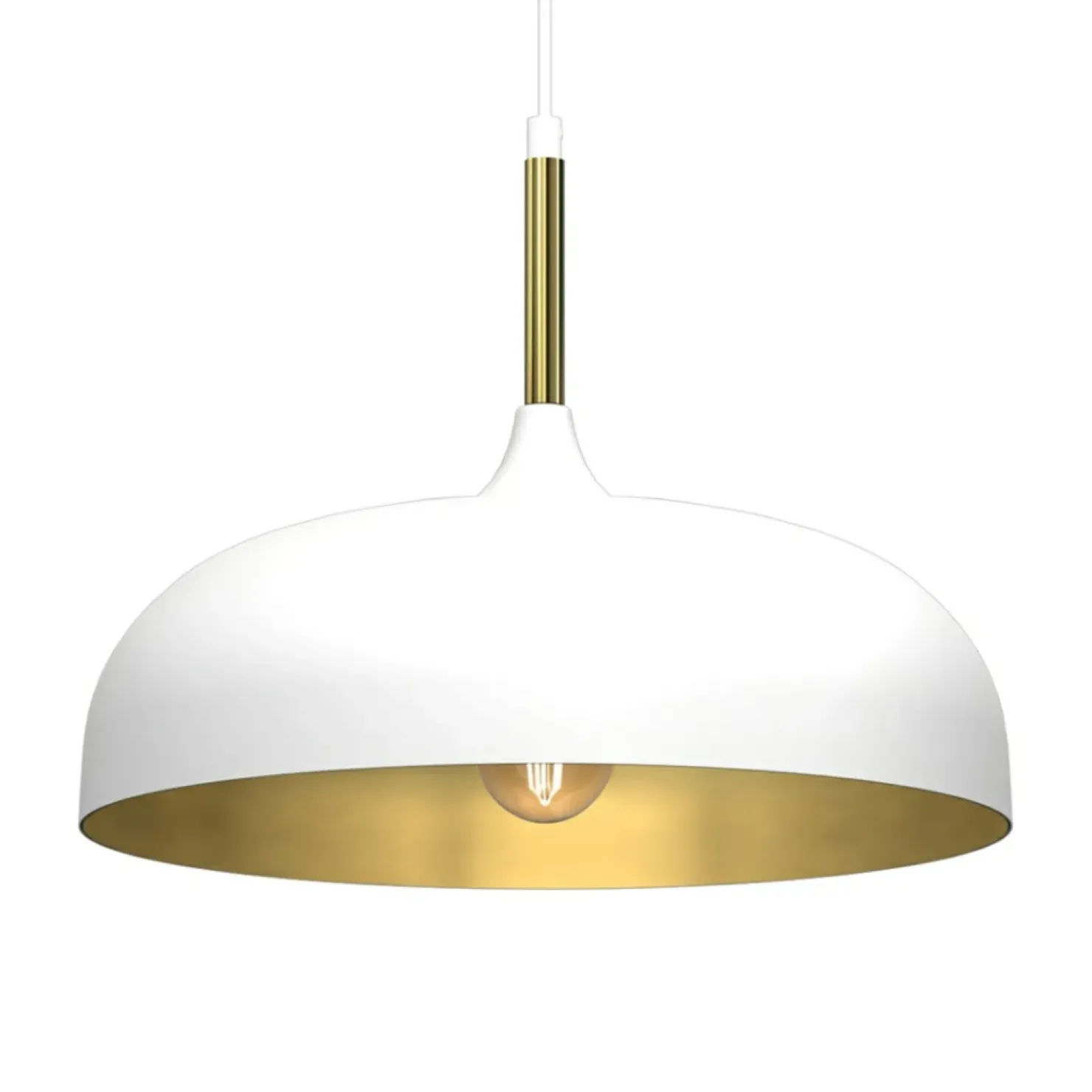 Outlet Sklep Kaja Biało-złota lampa wisząca, nad stolik kawowy MLP8031 z serii LINCOLN | Kaja Oświ