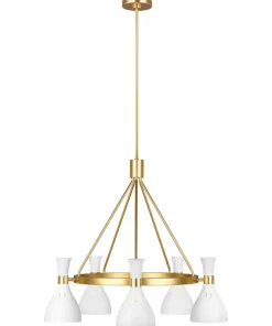 Cheap Sklep Kaja Biało-złota lampa wisząca 5xE27 FE-JOAN5-MW z serii JOAN