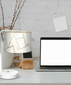 Biało-złota lampka stołowa, do salonu MLP7570 z serii ZIGGY | Kaja Oświetlenie*Sklep Kaja Flash Sale