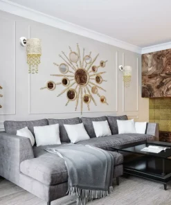 Biało-złoty, gustowny kinkiet w stylu glamour MLP6443 z serii ALMERIA | Kaja Ośw*Sklep Kaja Discount