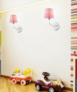 Biały kinkiet z różowym abażurem LEDEA 50401103 YORK | Kaja*Sklep Kaja Sale