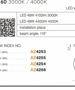 okrągły duży plafon LED 60cm 4000K AZ4254 MALTA | Kaja*Sklep Kaja Cheap