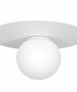 plafon z pojedynczym, mlecznym kloszem LX 3307 z serii FLAT*Sklep Kaja Flash Sale