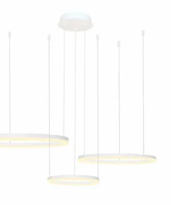 Cheap Sklep Kaja Biały żyrandol 3 okręgi LED, pilot w zestawie AZ4971 HALO | Kaja białypiaskowany