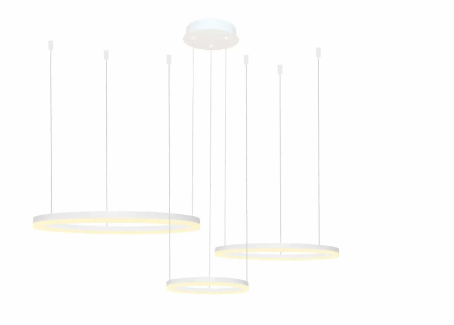 Cheap Sklep Kaja Biały żyrandol 3 okręgi LED, pilot w zestawie AZ4971 HALO | Kaja białypiaskowany