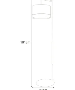 Boho lampa podłogowa z dwukolorowym abażurem K-4367 | Kaja Oświetlenie*Sklep Kaja Cheap