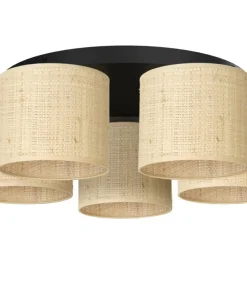 Cheap Sklep Kaja Boho lampa sufitowa z pięcioma abażurami LX 5277 z serii RATTAN | Kaja beżowy
