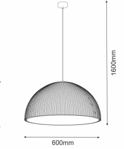 Fashion Sklep Kaja Brązowa, kopułowa lampa wisząca 60x30cm ANT 5039 GANDRA | Kaja