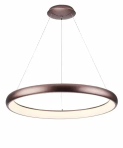 Shop Sklep Kaja Brązowa lampa wisząca do salonu ⌀81cm z pilotem AZ5065 ANTONIO | Kaja