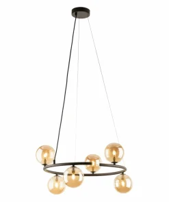 Discount Sklep Kaja Brązowa lampa wisząca do salonu TK 6571 ANABELLE BROWN | Kaja