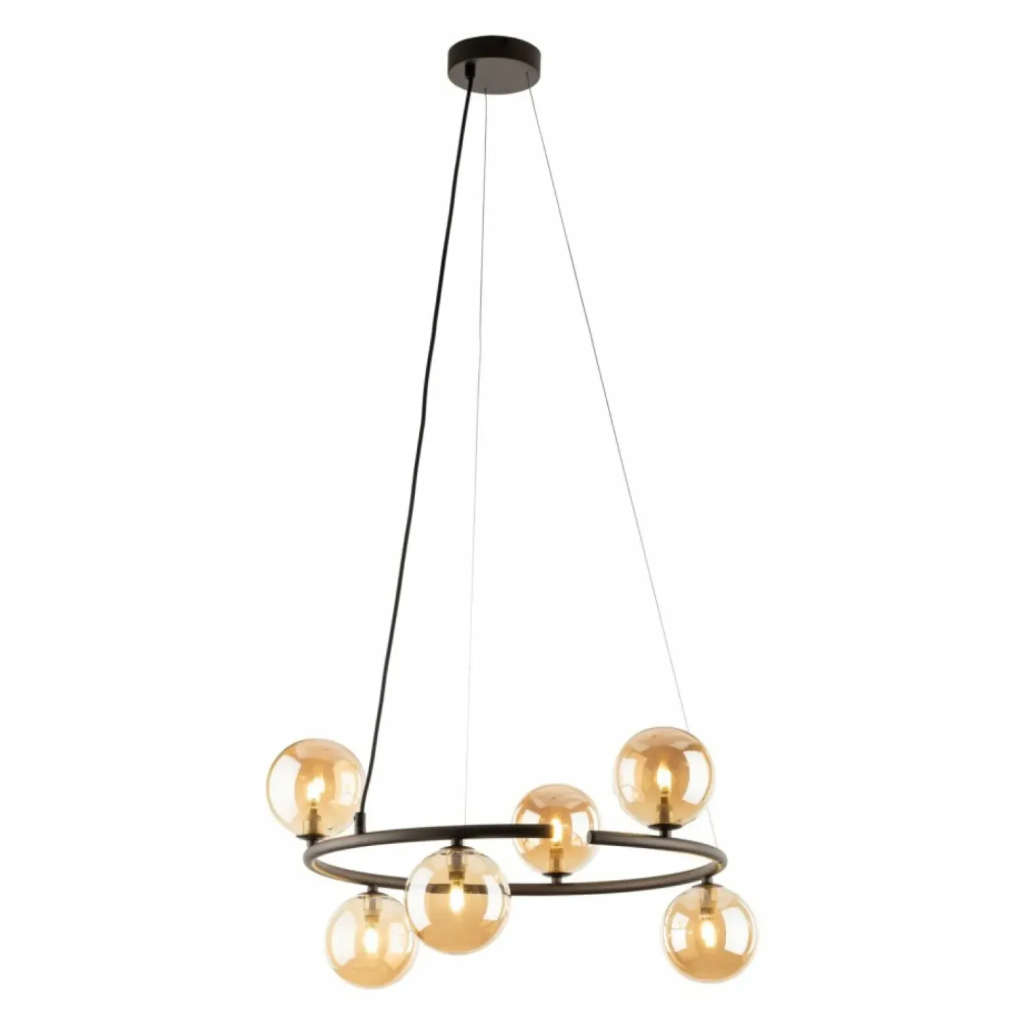 Discount Sklep Kaja Brązowa lampa wisząca do salonu TK 6571 ANABELLE BROWN | Kaja