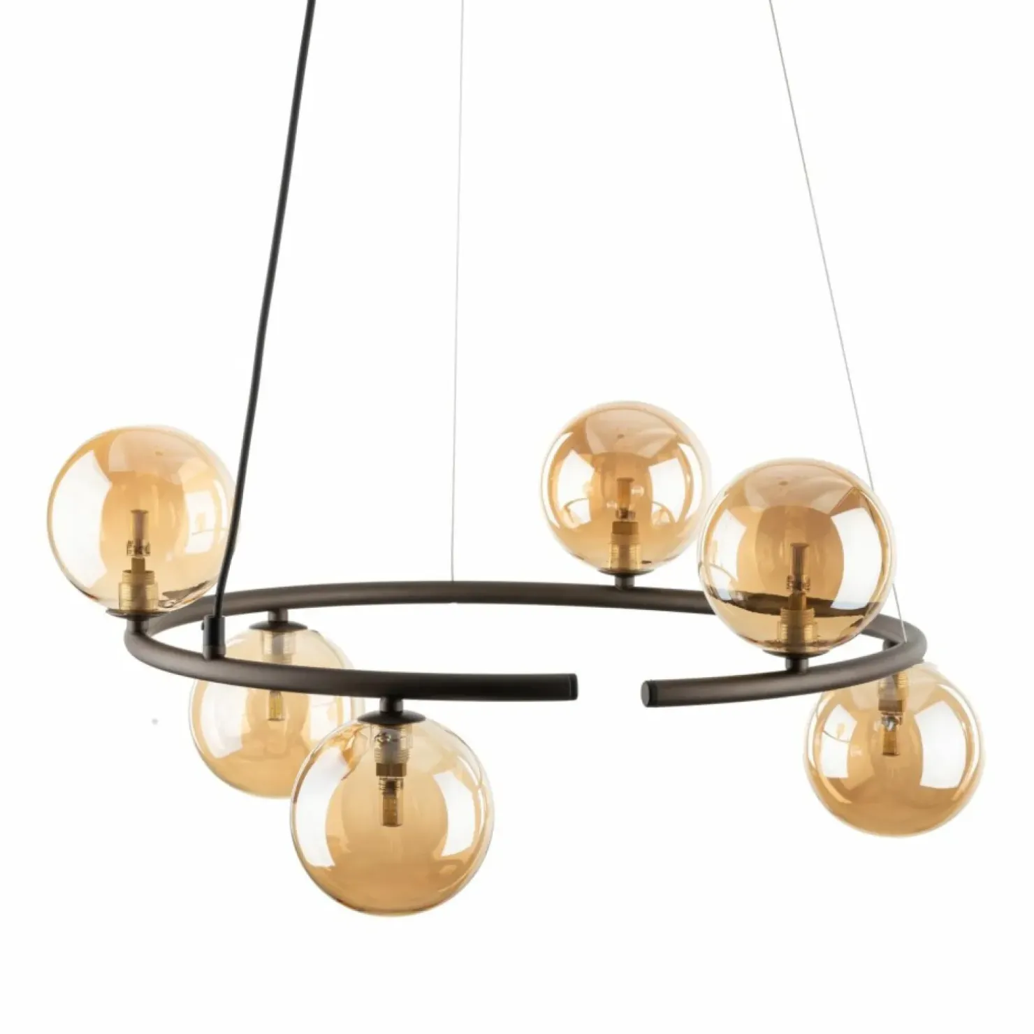 Discount Sklep Kaja Brązowa lampa wisząca do salonu TK 6571 ANABELLE BROWN | Kaja