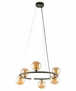 Discount Sklep Kaja Brązowa lampa wisząca do salonu TK 6571 ANABELLE BROWN | Kaja