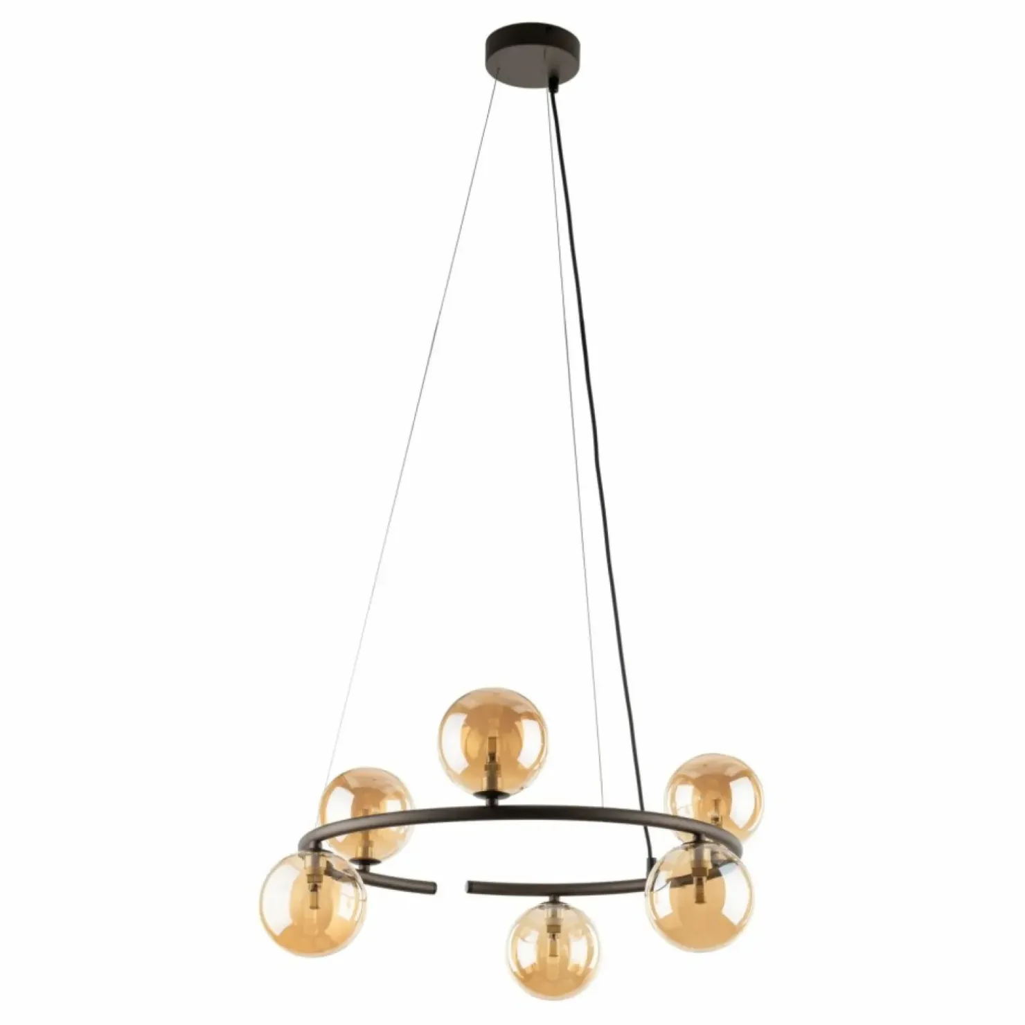 Discount Sklep Kaja Brązowa lampa wisząca do salonu TK 6571 ANABELLE BROWN | Kaja