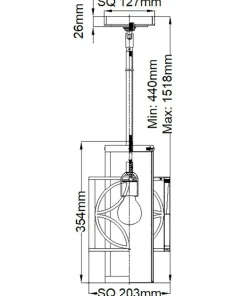 Outlet Sklep Kaja Brązowa lampa wisząca geometryczna FE-REMY-P-C z serii REMY