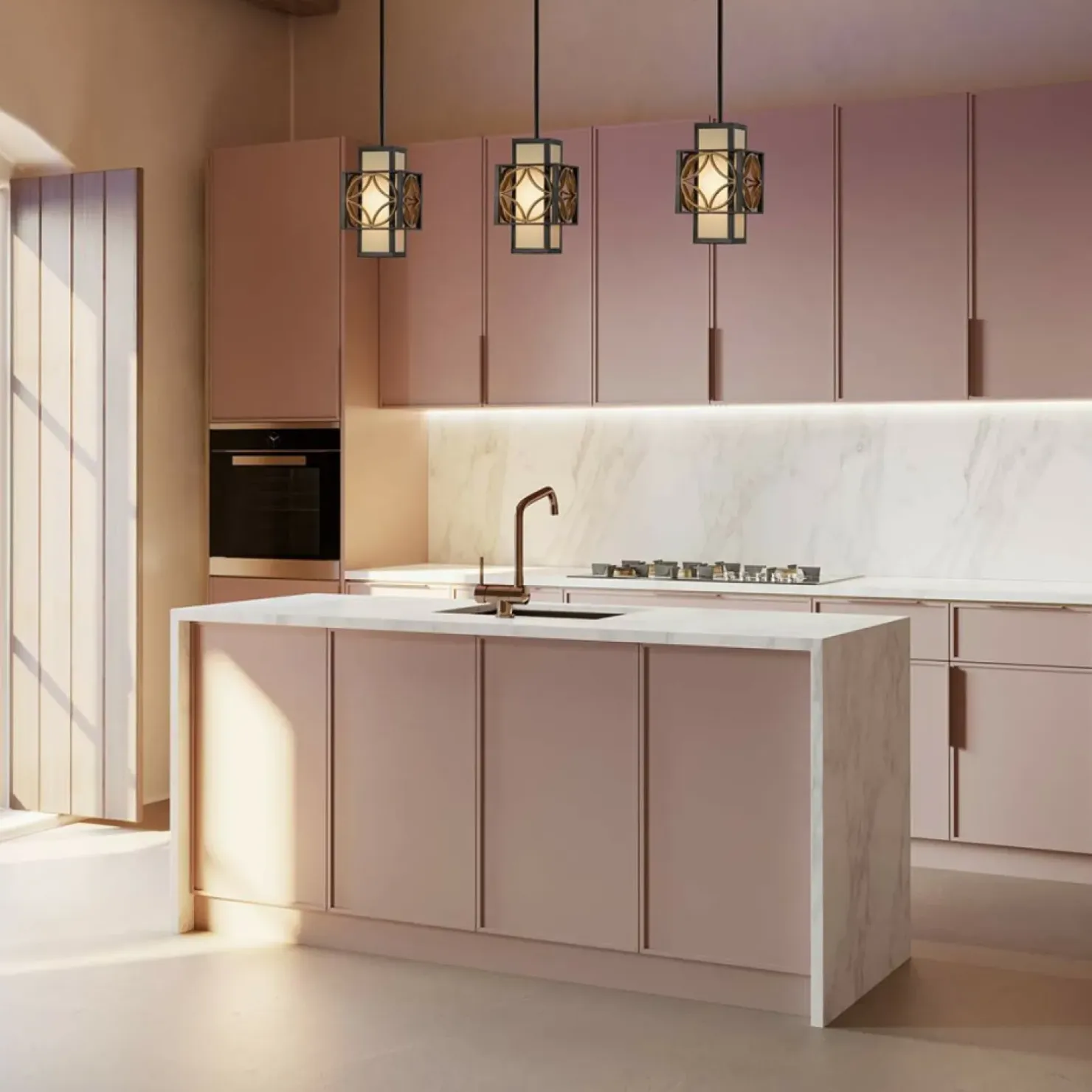 Outlet Sklep Kaja Brązowa lampa wisząca geometryczna FE-REMY-P-C z serii REMY