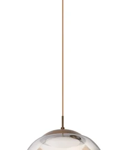 Best Sklep Kaja Brązowa lampa wisząca LED z dużym kloszem AZ3341 HELENA | Kaja