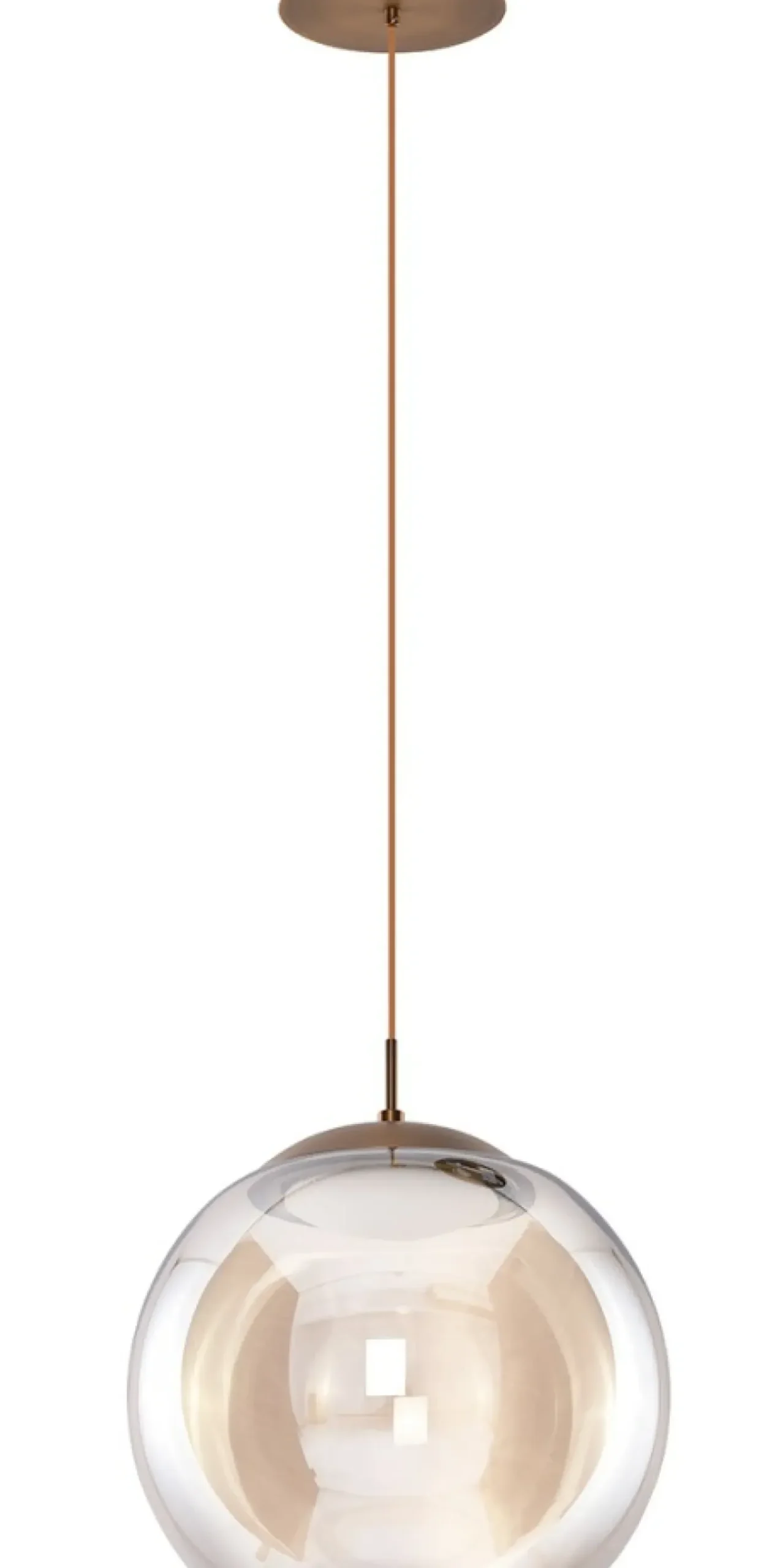 Best Sklep Kaja Brązowa lampa wisząca LED z dużym kloszem AZ3341 HELENA | Kaja