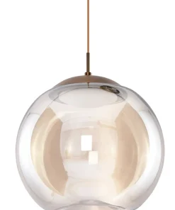 Best Sklep Kaja Brązowa lampa wisząca LED z dużym kloszem AZ3341 HELENA | Kaja