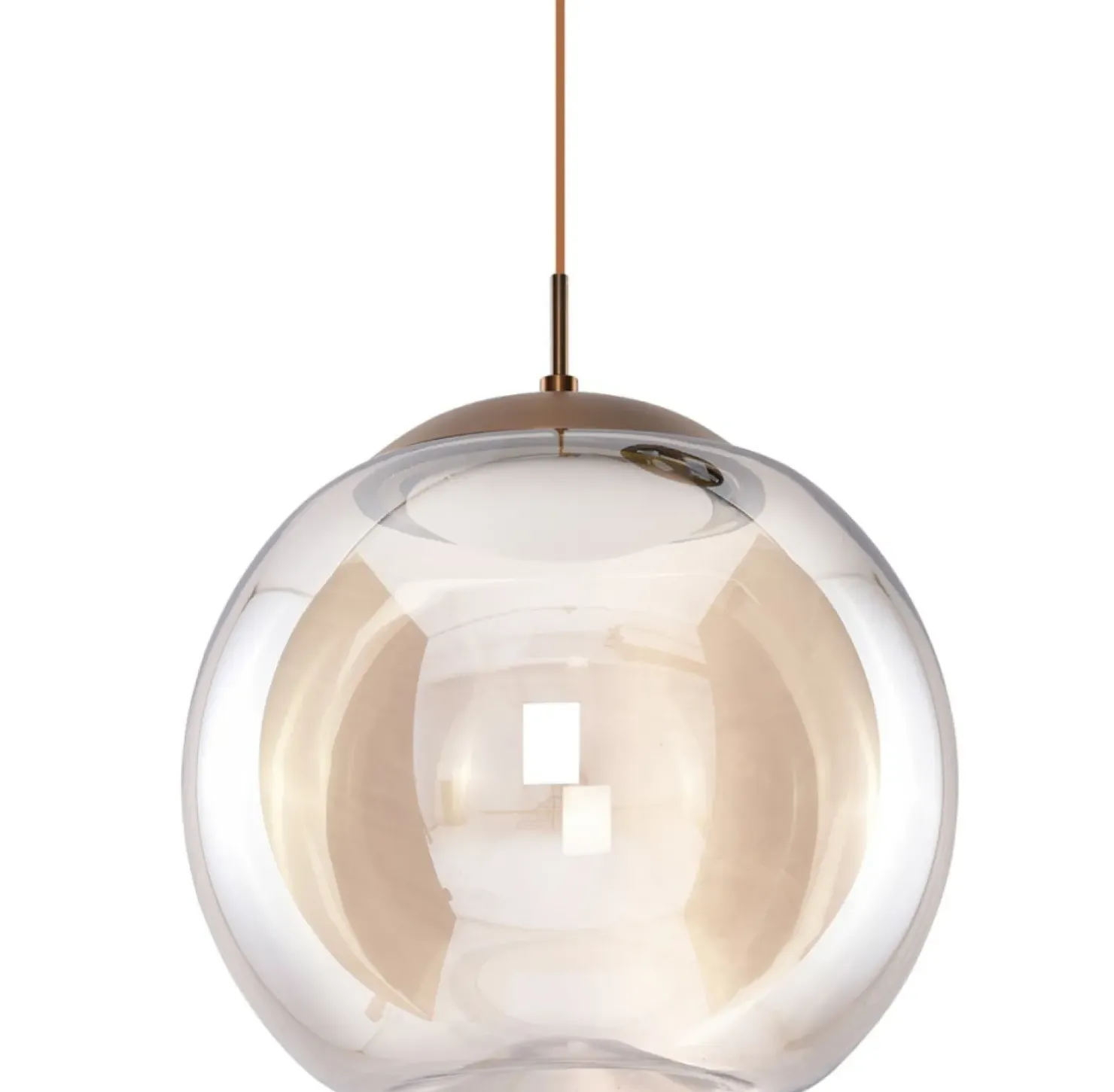Best Sklep Kaja Brązowa lampa wisząca LED z dużym kloszem AZ3341 HELENA | Kaja