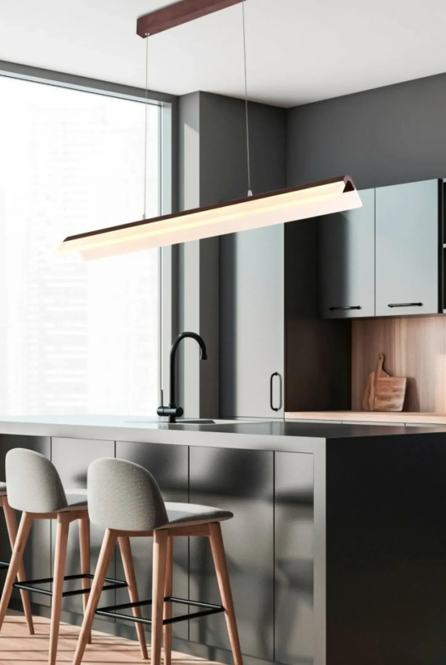 Store Sklep Kaja owa, szeroka lampa wisząca A0011-320 CURACOA | Kaja Oświetlenie brąz